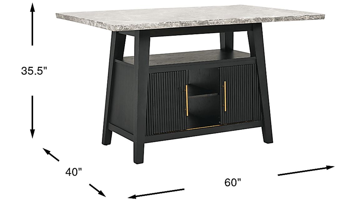 Viola Black Counter Height Marble Top Table