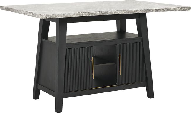 Viola Black Counter Height Marble Top Table