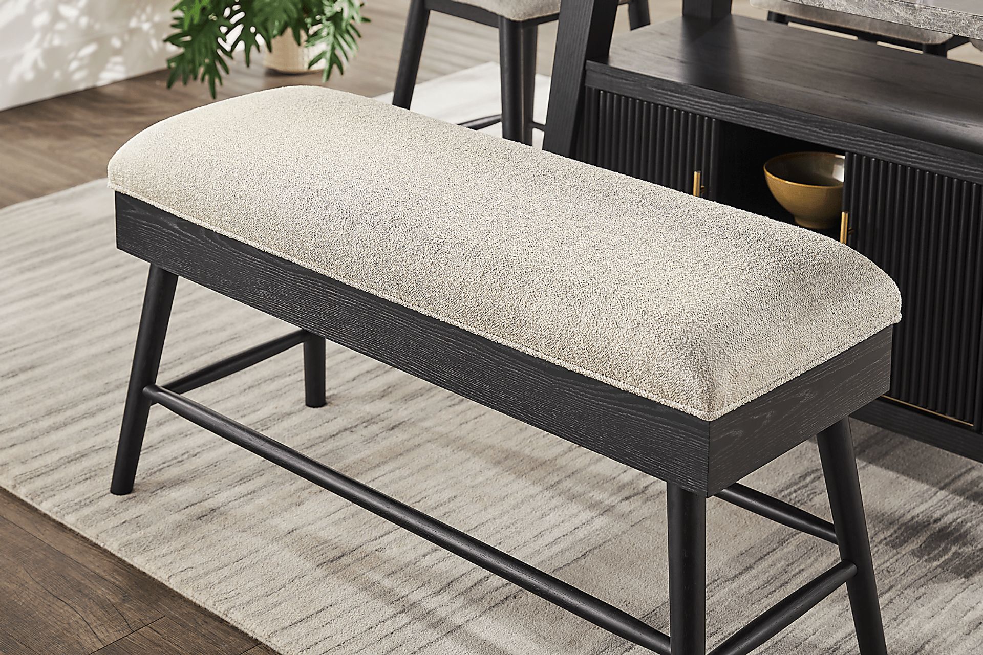 Viola Black Counter Height Storage Bench - Image 3