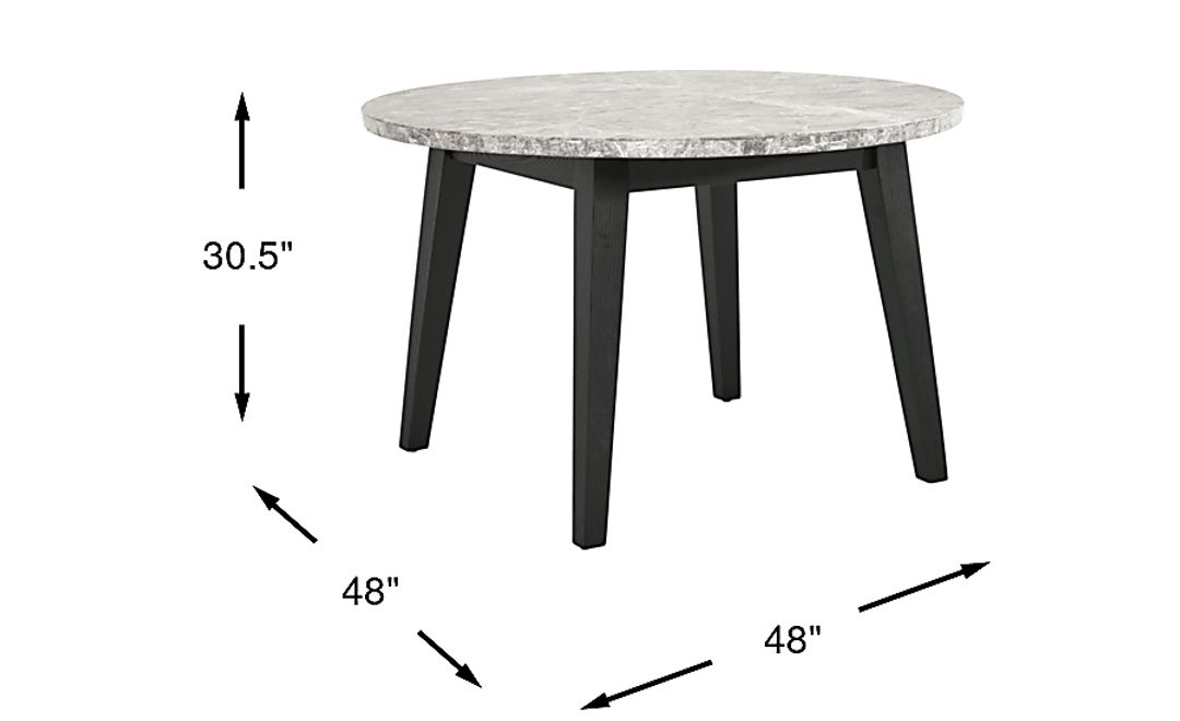 Viola Black Round Marble Top Dining Table