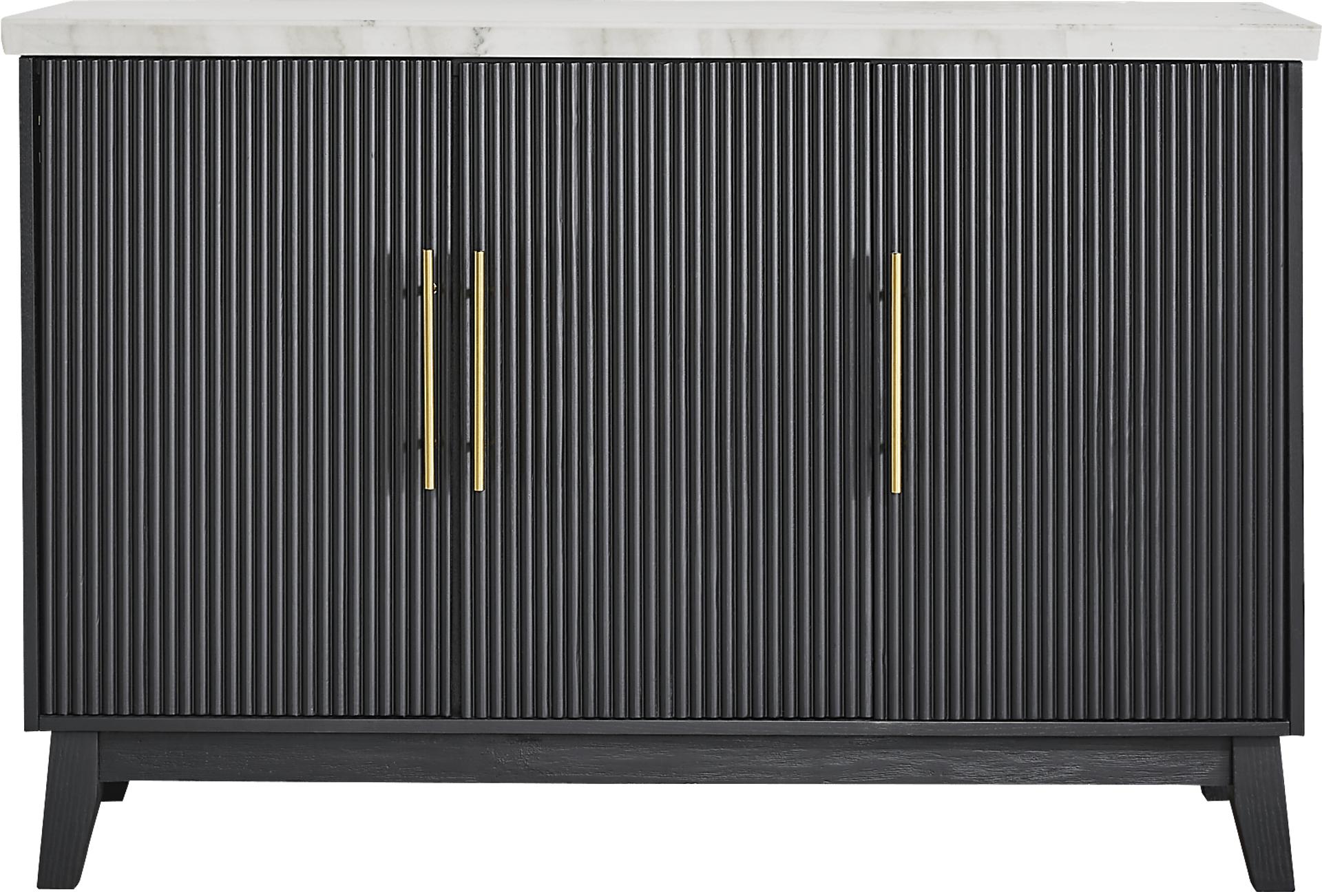 Viola Black Server with Marble Top