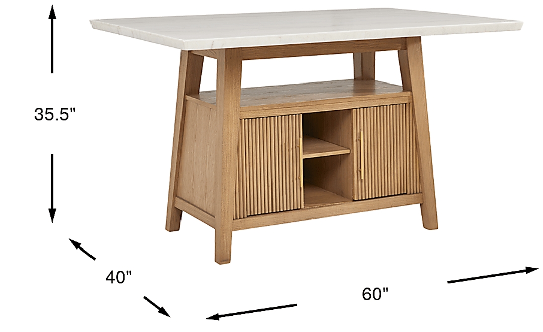 Viola Natural Counter Height Marble Top Table