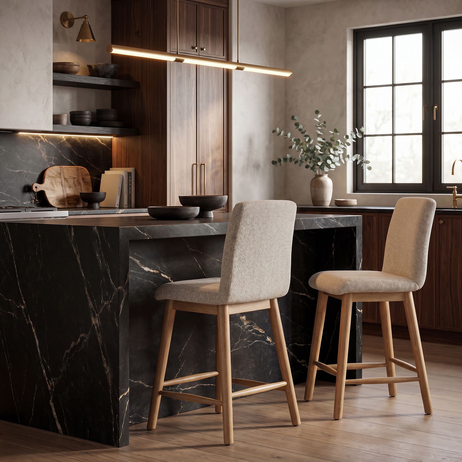 Viola Natural 5 Pc Counter Height Marble Top Dining Room - Image 8