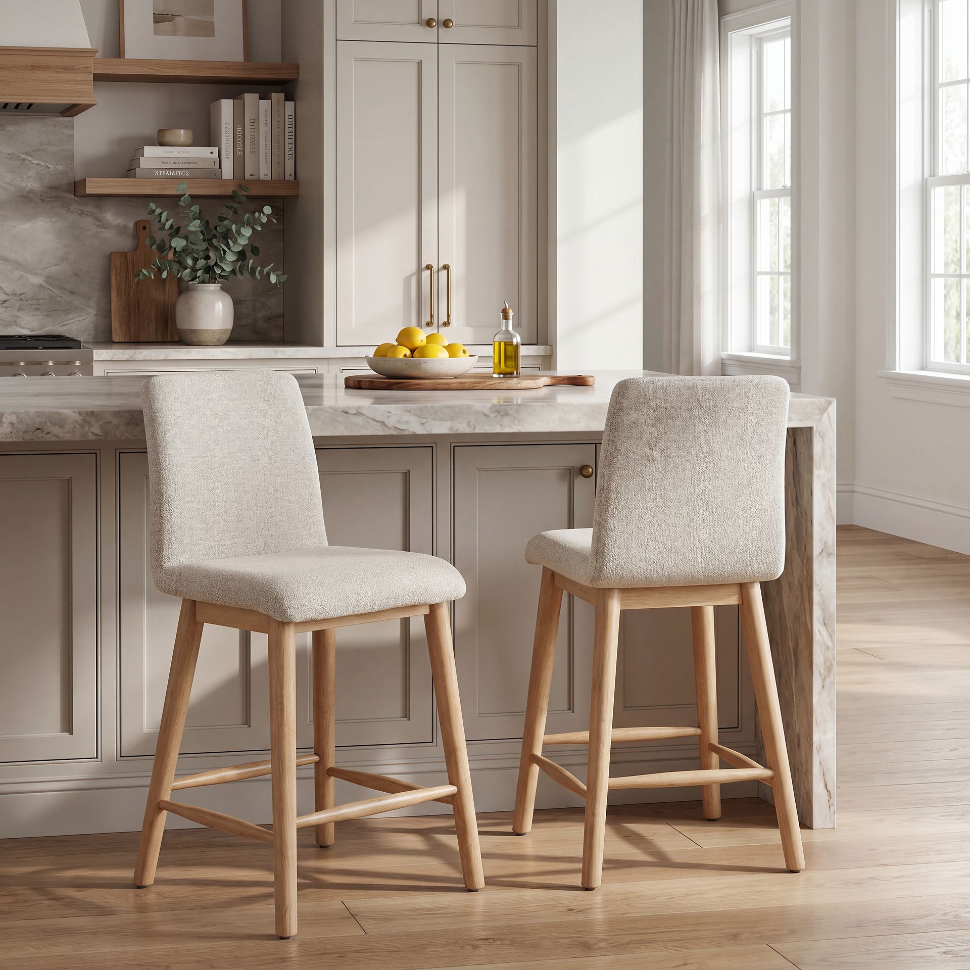 Viola Natural 5 Pc Counter Height Marble Top Dining Room - Image 9