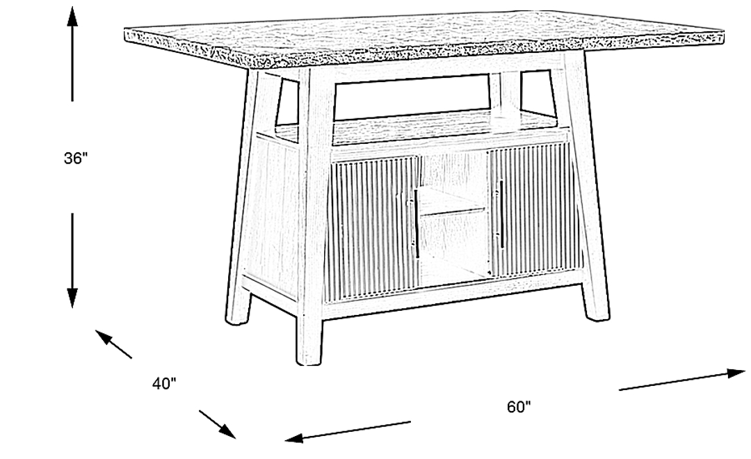 Viola Natural Counter Height Marble Top Table