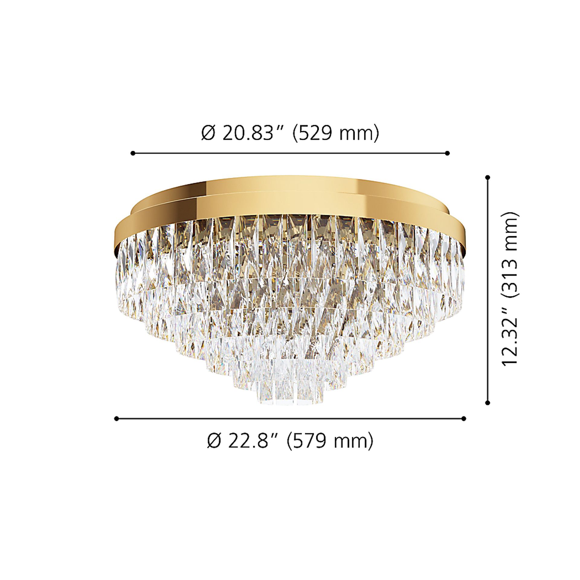 Virgil Sea Gold Flush Mount - Image 4