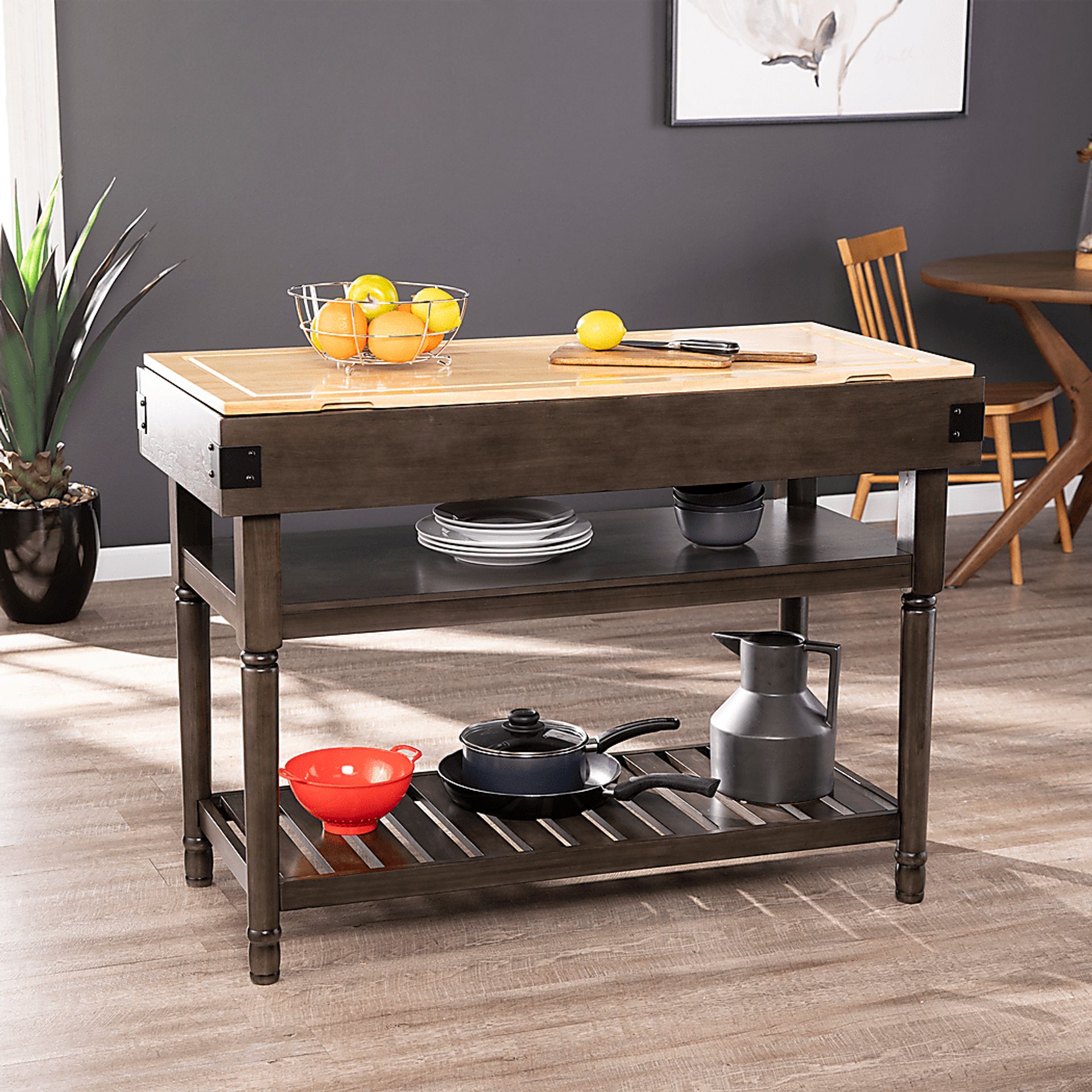 Virginanna Natural Kitchen Island - Image 5