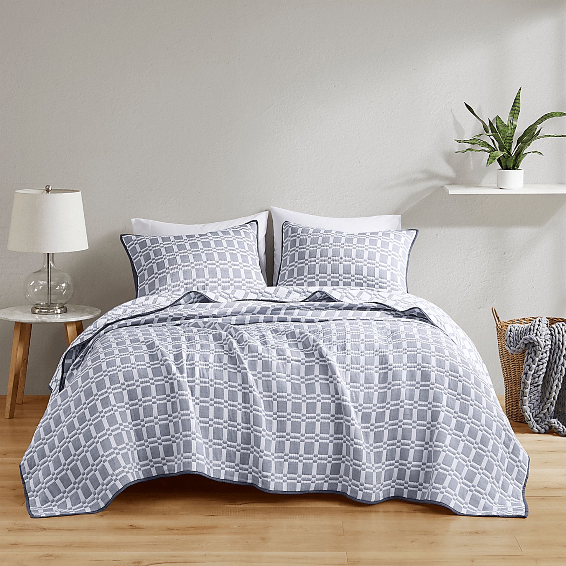 Viriole Gray 3 Pc King/California King Coverlet Set - Image 2