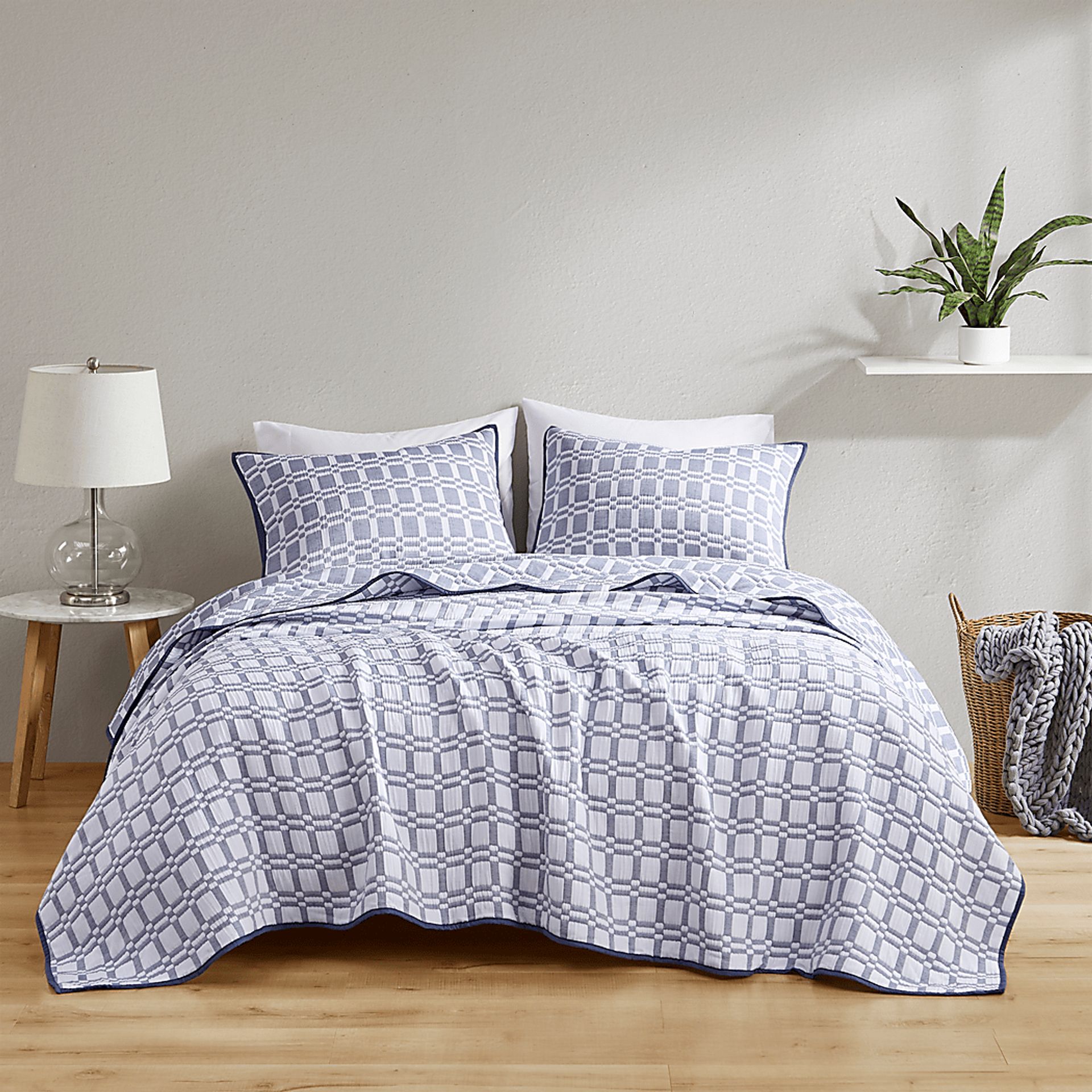 Viriole Indigo 3 Pc King/California King Coverlet Set - Image 16