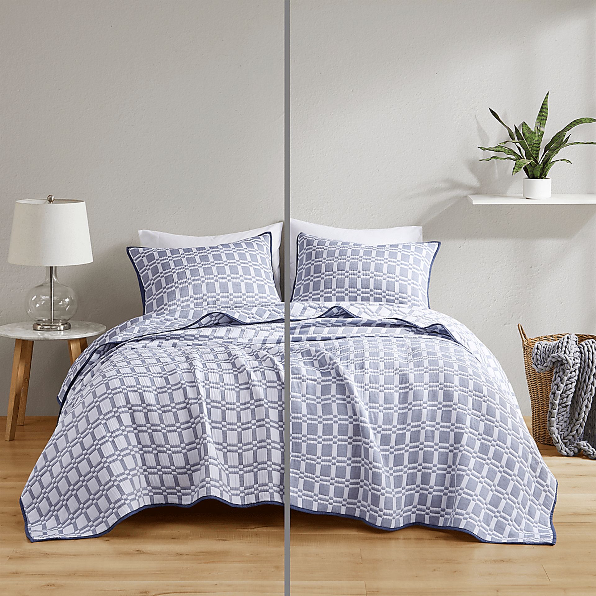 Viriole Indigo 3 Pc King/California King Coverlet Set - Image 17