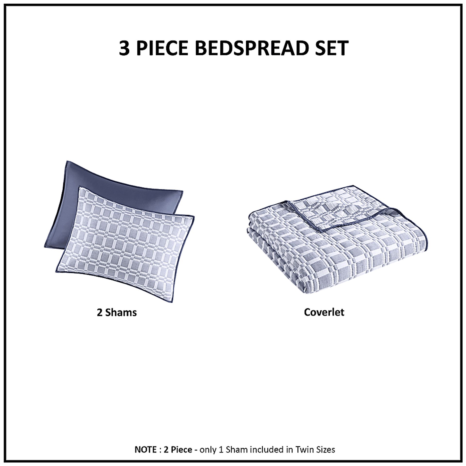 Viriole Indigo 3 Pc King/California King Coverlet Set - Image 8