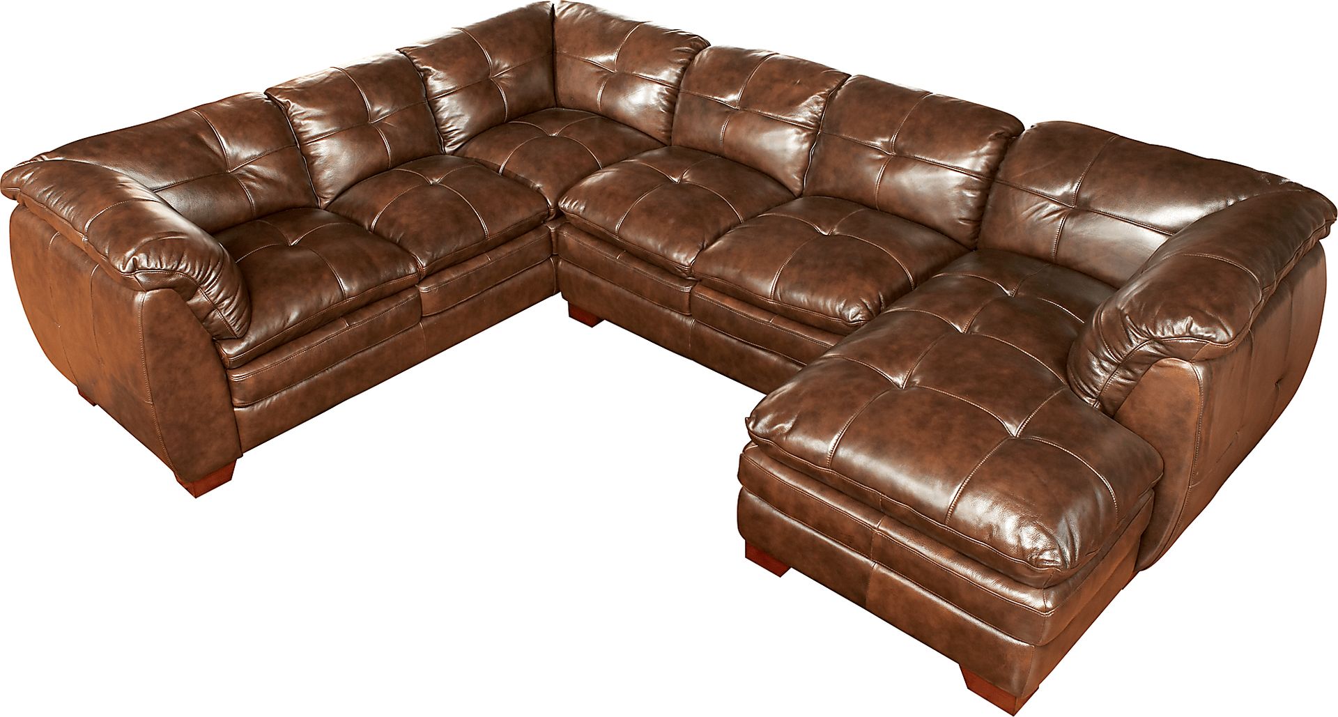Visconti Tobacco Right 3 Pc Sectional - Image 1