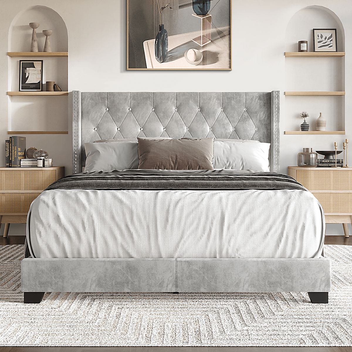 Vistalane Gray Polyester Fabric Full Bed | Rooms to Go