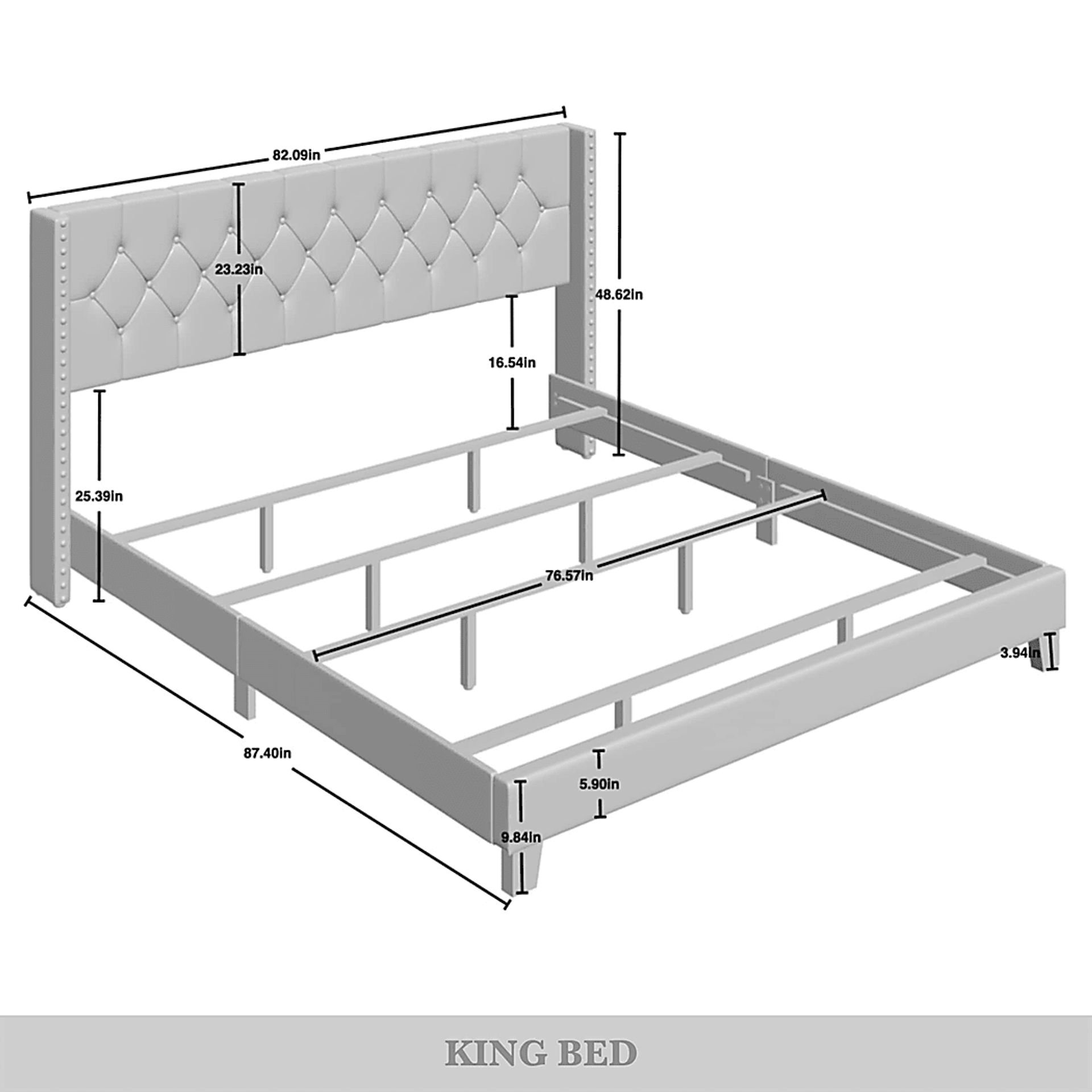 Vistalane Light Gray King Bed - Image 7