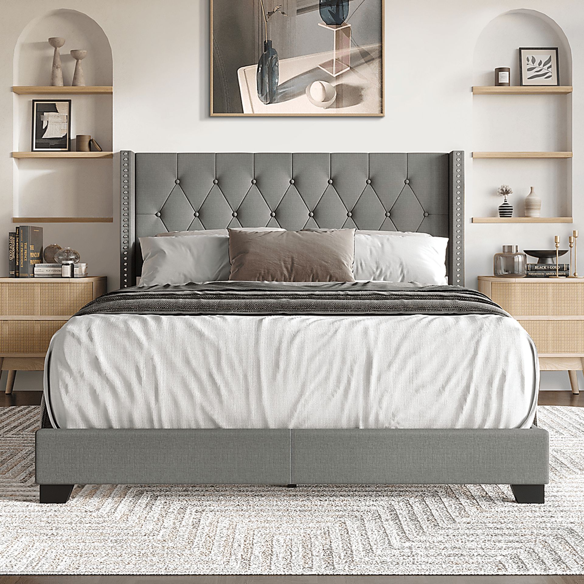 Vistalane Light Gray Queen Bed - Image 2