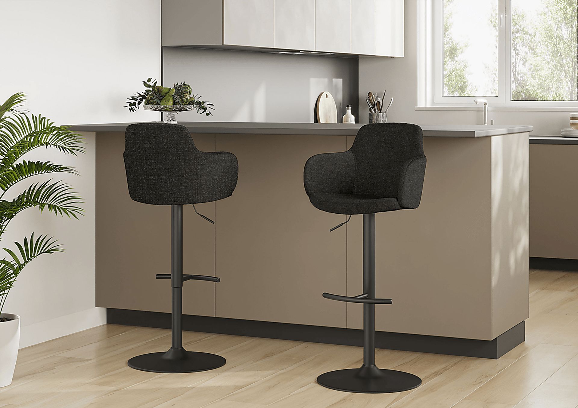 Vitadale Gray Adjustable Barstool, Set of 2 - Image 2