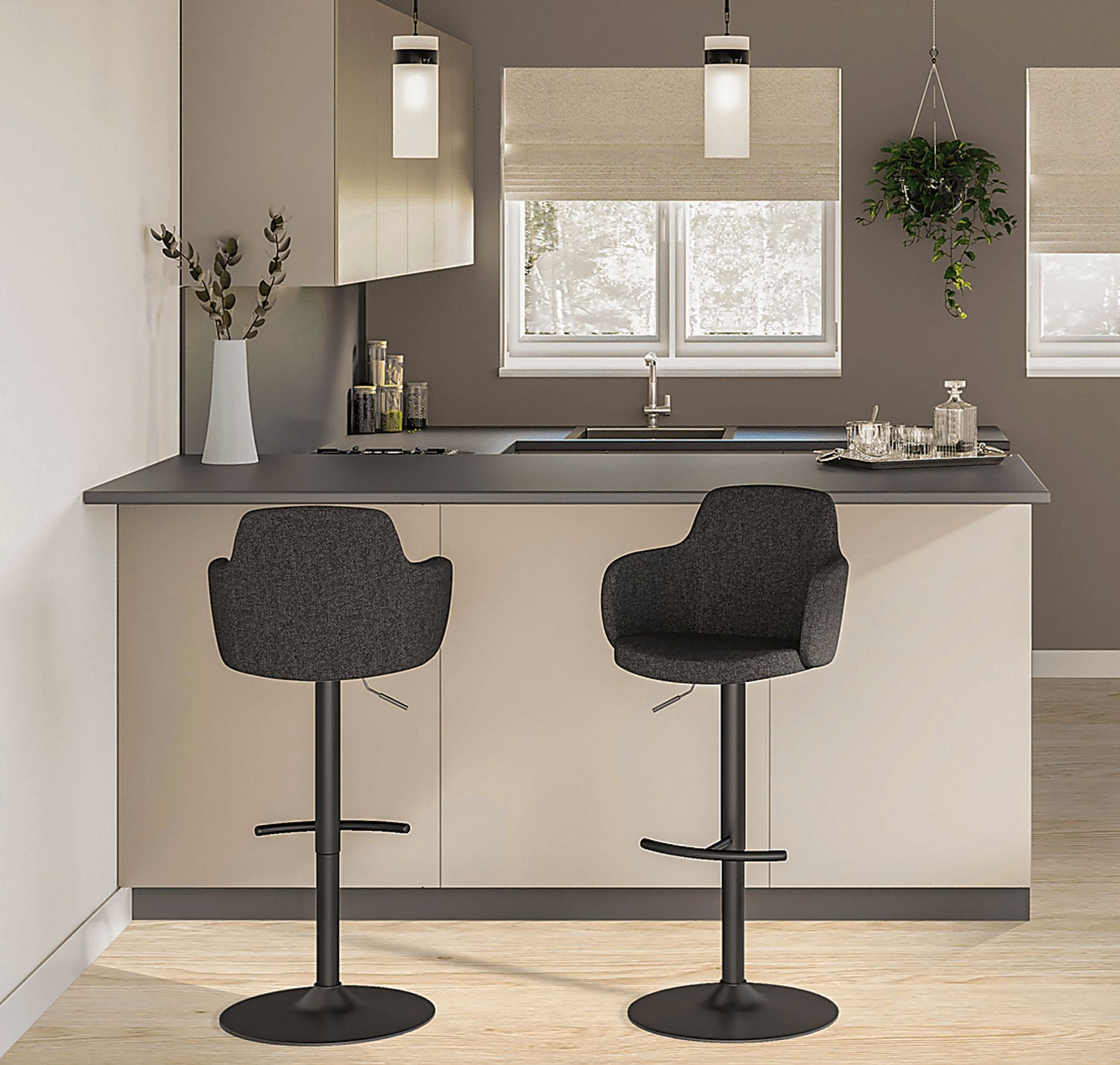 Vitadale Gray Adjustable Barstool, Set of 2 - Image 3