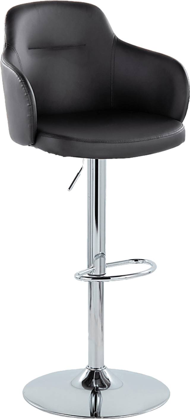 Vitadale II Black Adjustable Barstool, Set of 2 - Thumbnail - Image 4