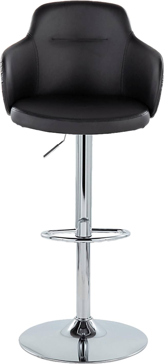 Vitadale II Black Adjustable Barstool, Set of 2 - Thumbnail - Image 8