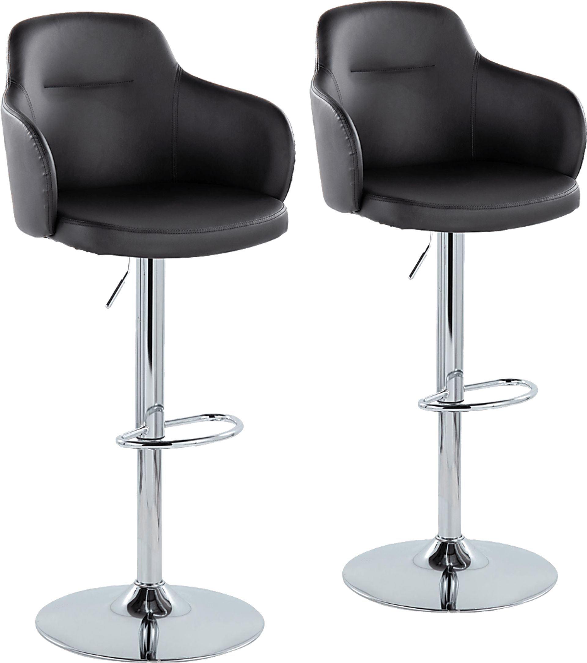Vitadale II Black Adjustable Barstool, Set of 2 - Image 1