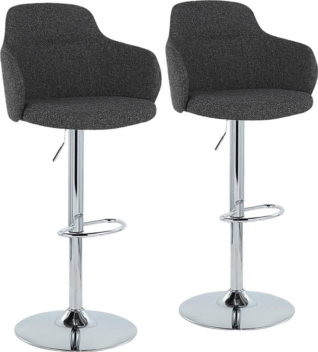 Vitadale II Dark Gray Adjustable Barstool, Set of 2 - Thumbnail - Image 1