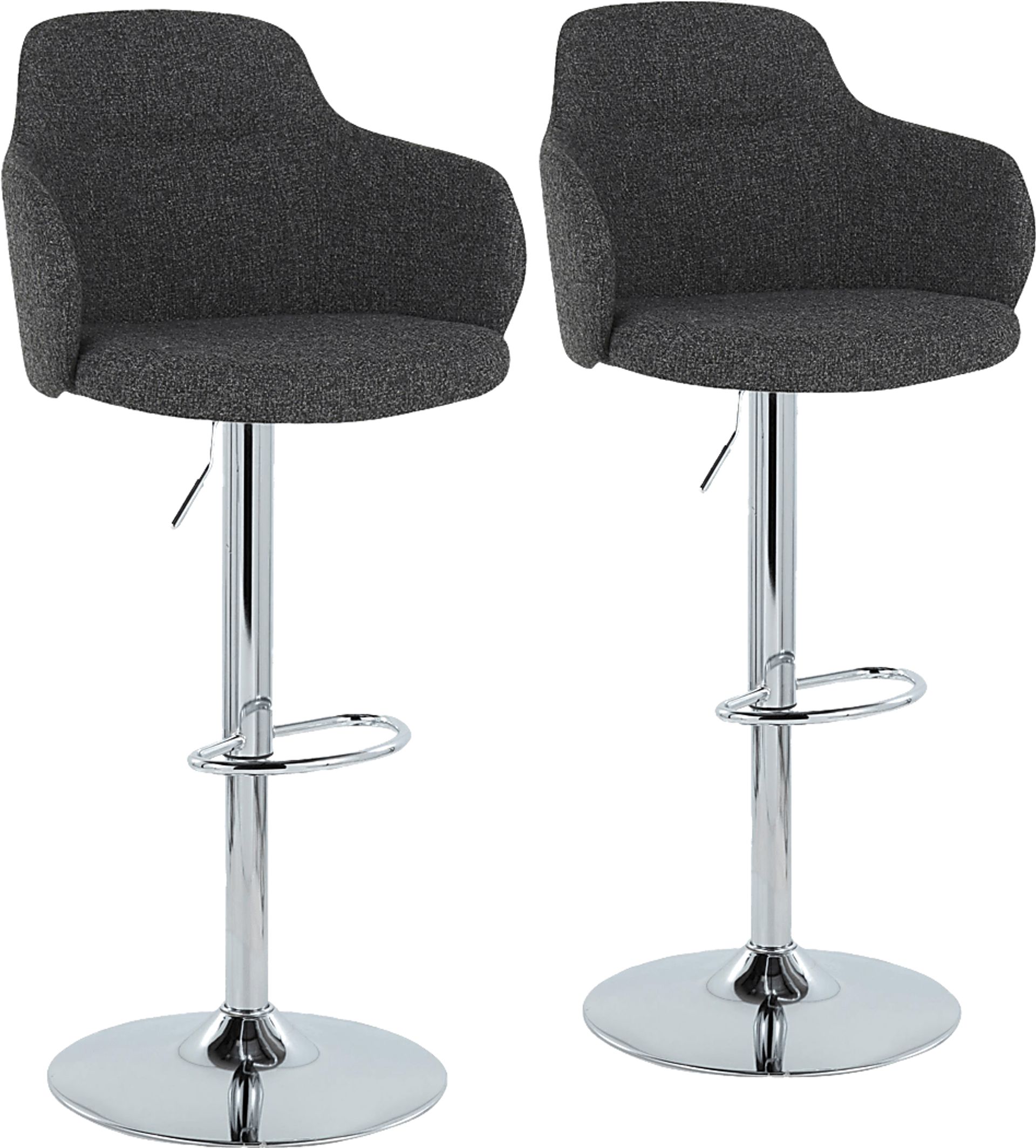 Vitadale II Dark Gray Adjustable Barstool, Set of 2 - Image 1