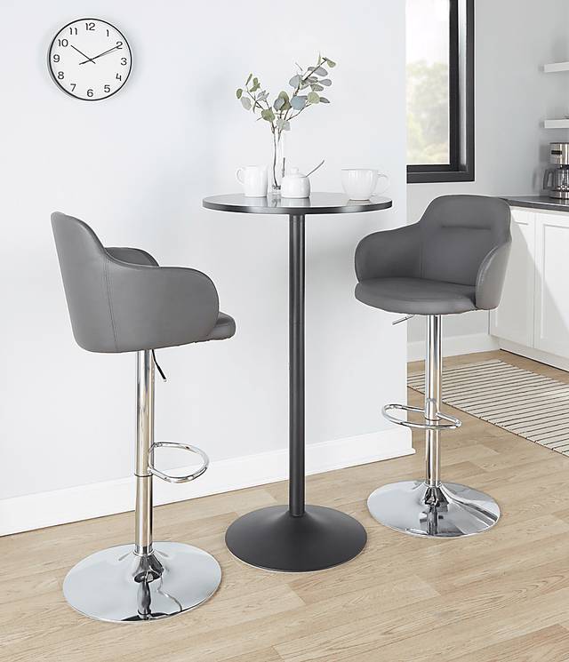 Vitadale II Gray Adjustable Barstool, Set of 2 - Thumbnail - Image 3