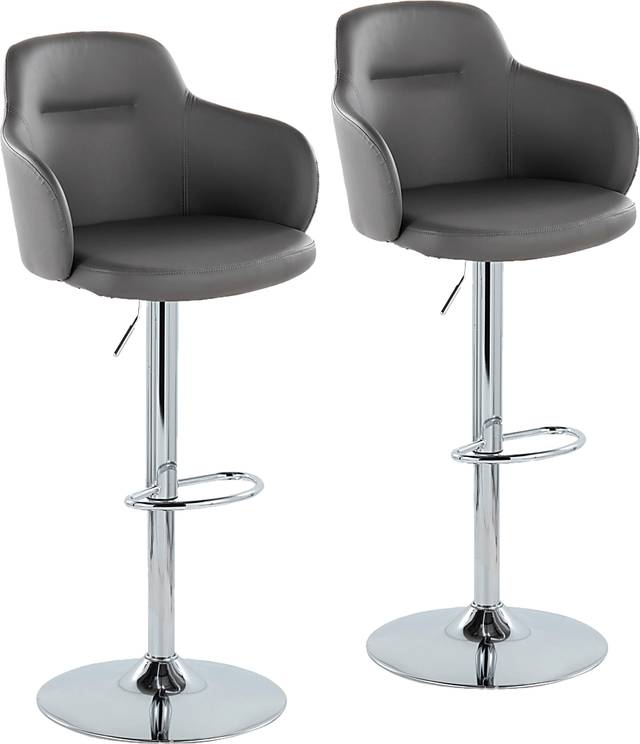 Vitadale II Gray Adjustable Barstool, Set of 2 - Thumbnail - Image 1