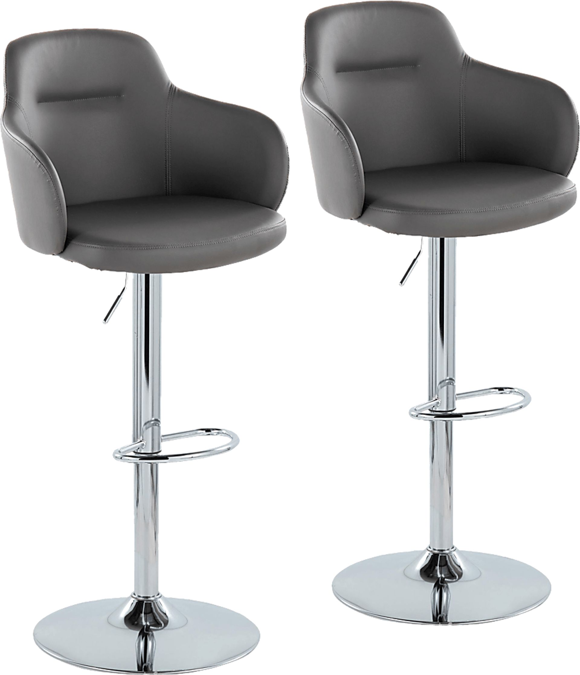 Vitadale II Gray Adjustable Barstool, Set of 2 - Image 1
