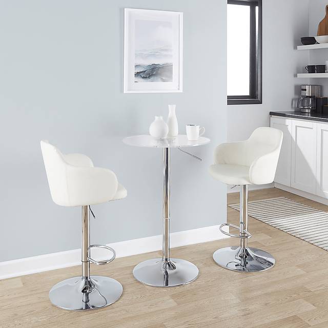 Vitadale II White Adjustable Barstool, Set of 2 - Thumbnail - Image 2