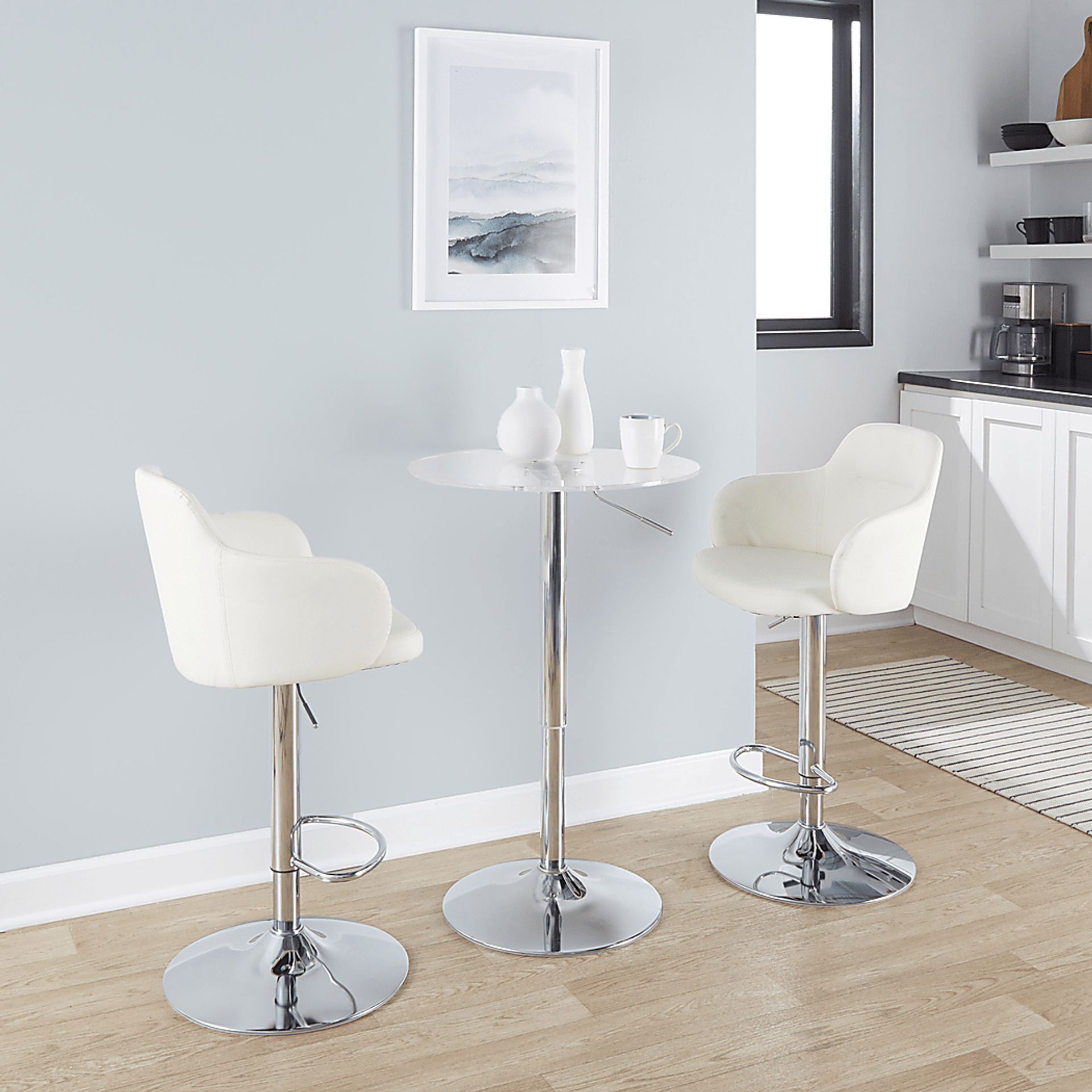 Vitadale II White Adjustable Barstool, Set of 2 - Image 2
