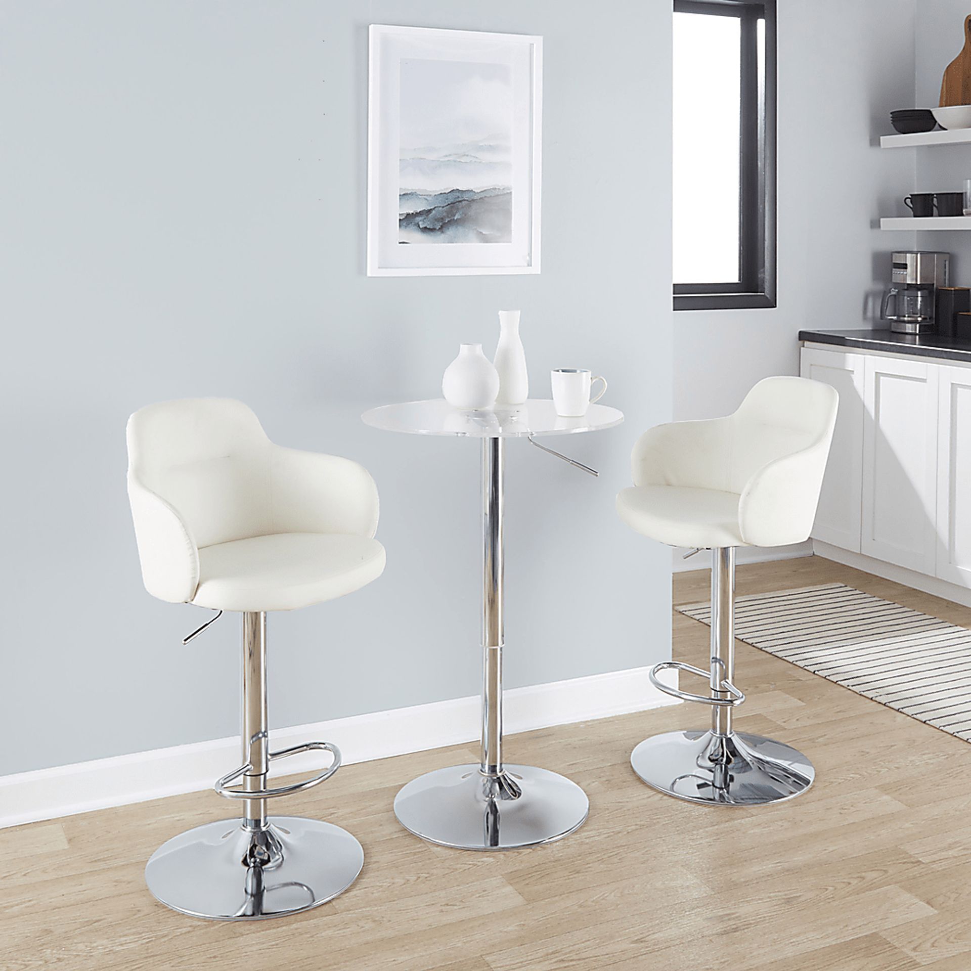 Vitadale II White Adjustable Barstool, Set of 2 - Image 3