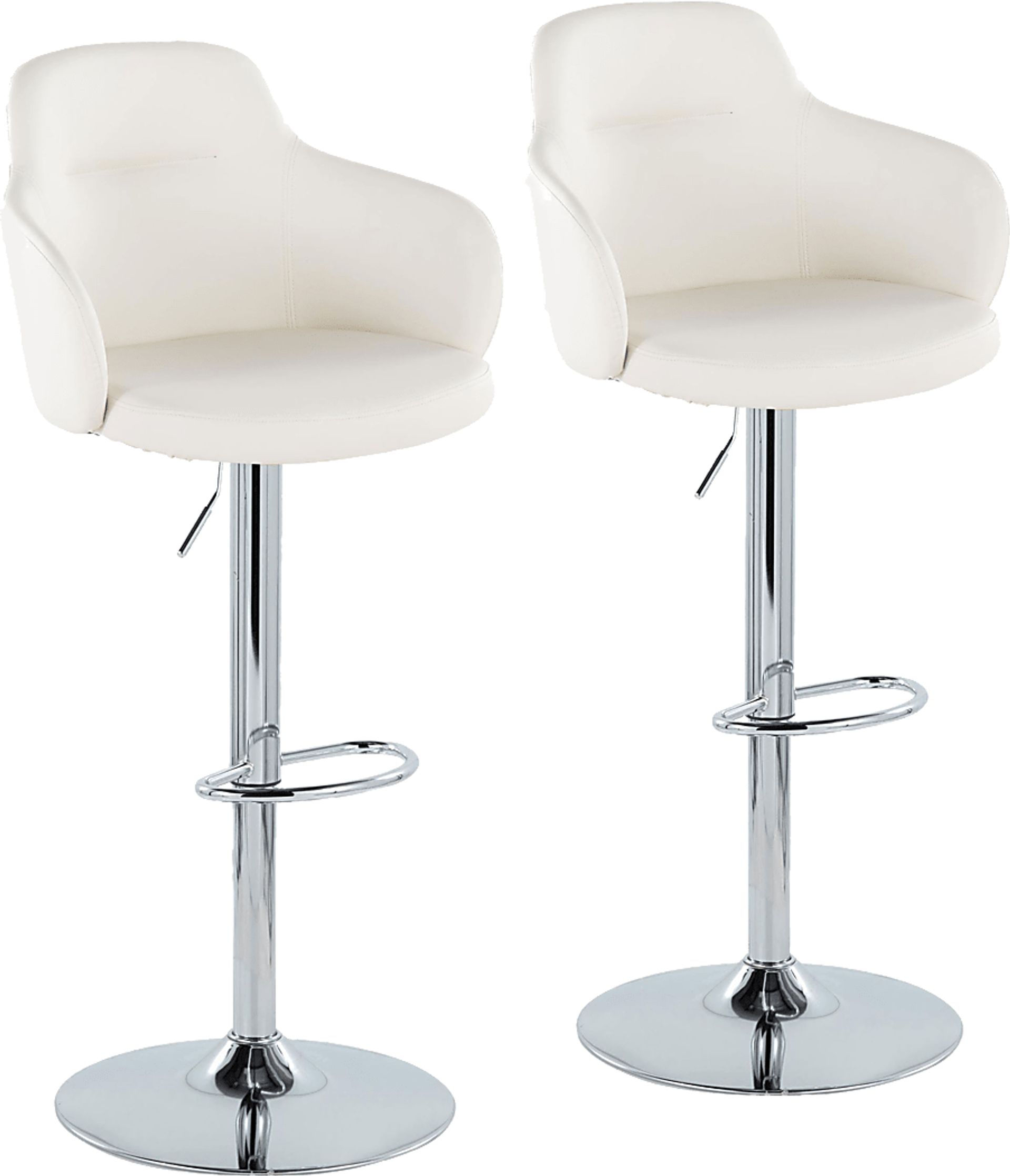 Vitadale II White Adjustable Barstool, Set of 2 - Image 1