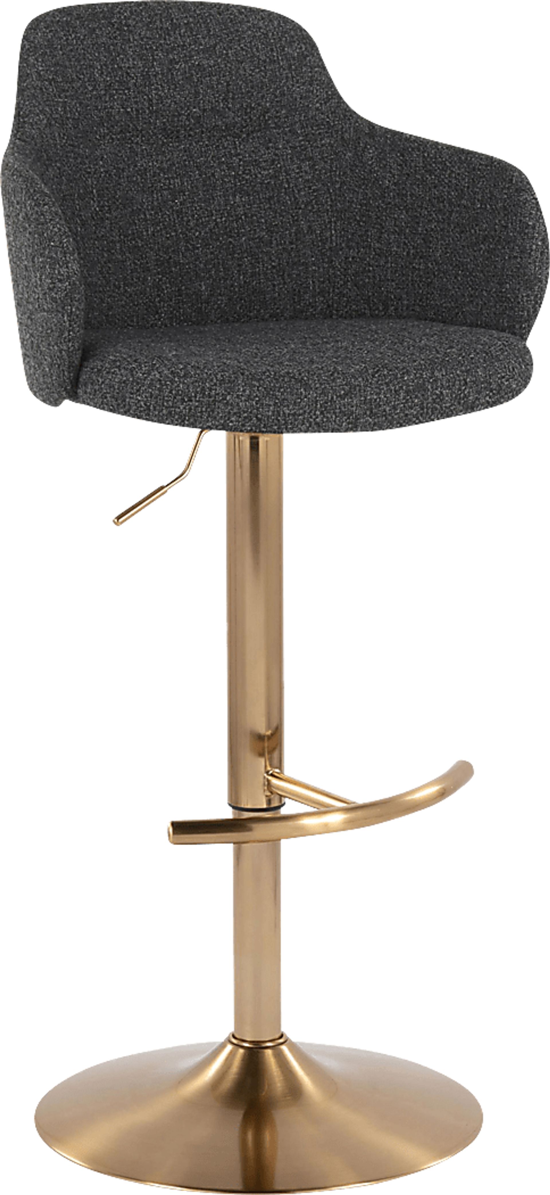 Vitadale III Gray Adjustable Swivel Barstool, Set of 2 - Image 3