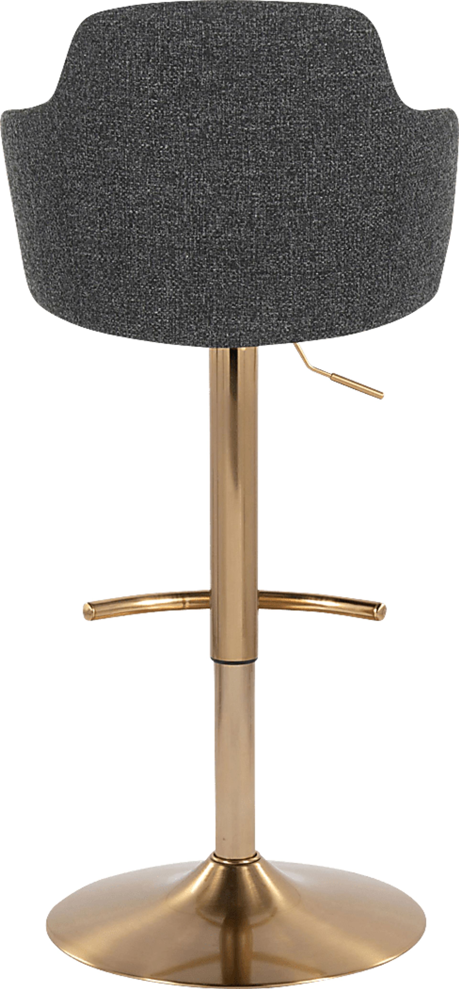 Vitadale III Gray Adjustable Swivel Barstool, Set of 2 - Image 5