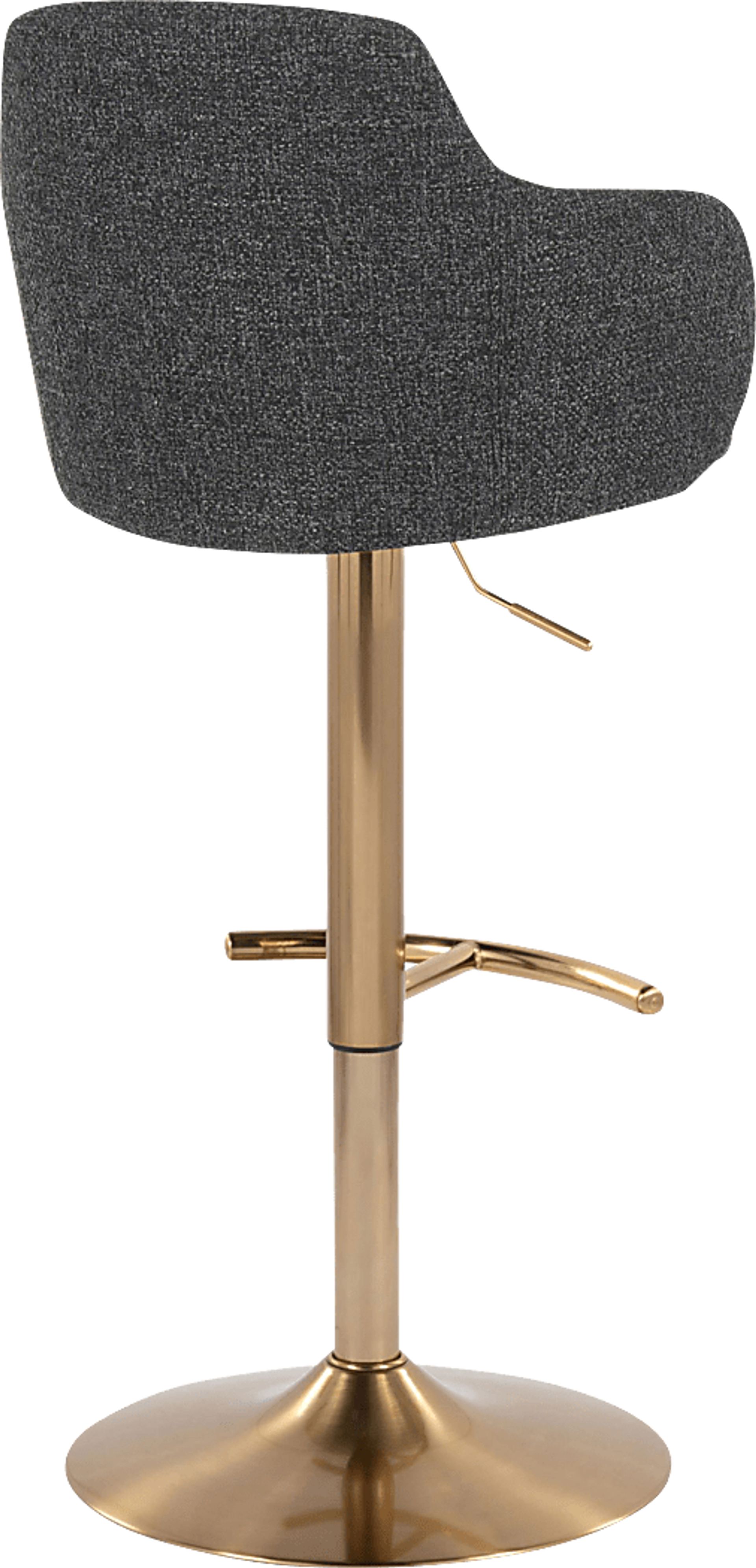 Vitadale III Gray Adjustable Swivel Barstool, Set of 2 - Image 6