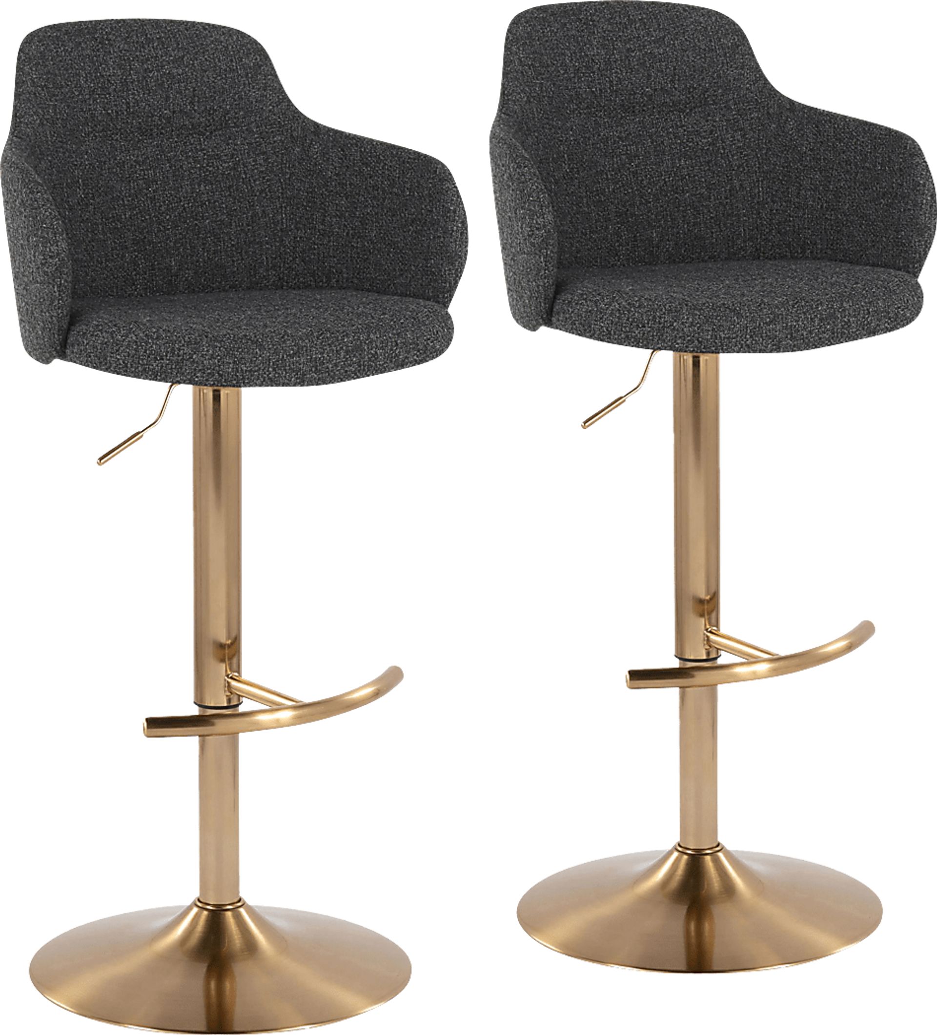Vitadale III Gray Adjustable Swivel Barstool, Set of 2 - Image 1