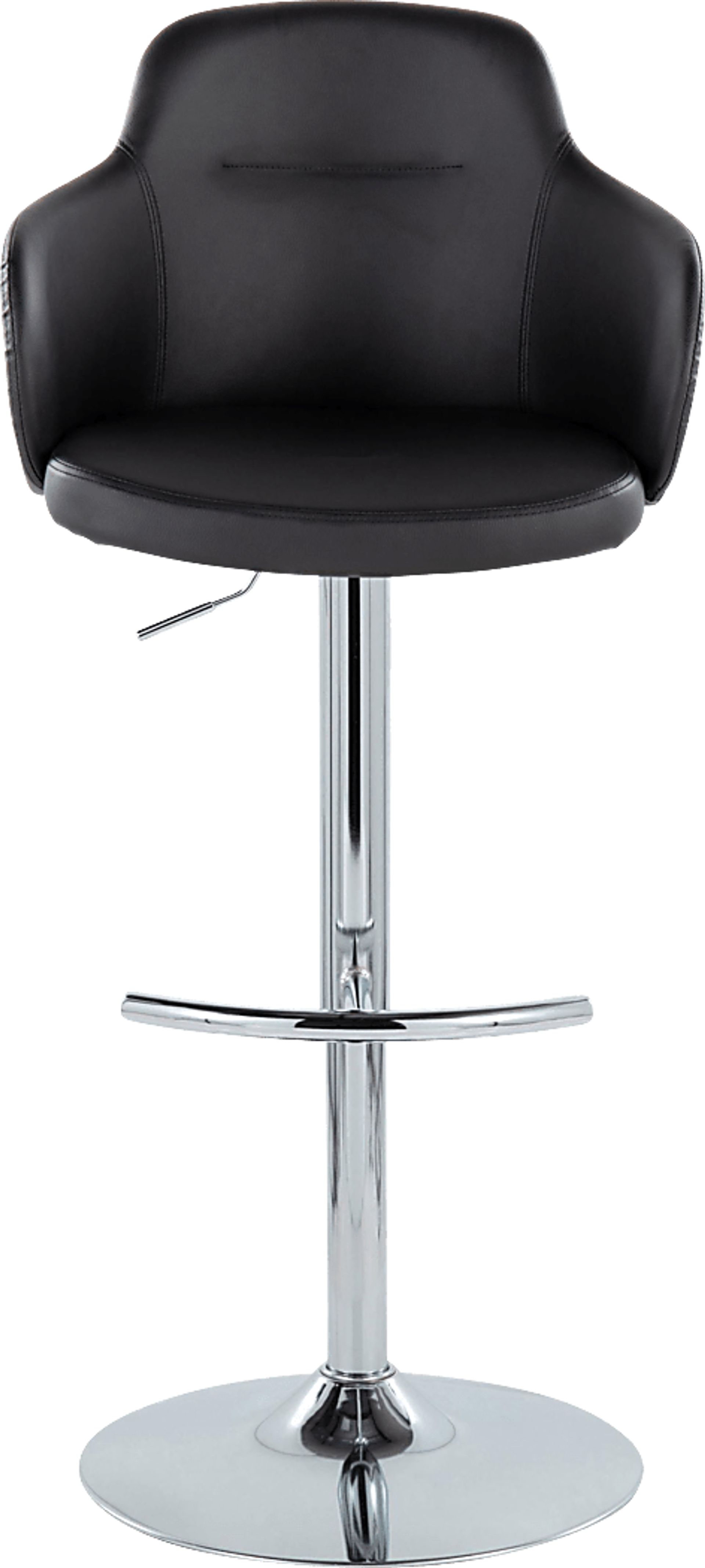 Vitadale IV Black Adjustable Swivel Barstool, Set of 2 - Image 4