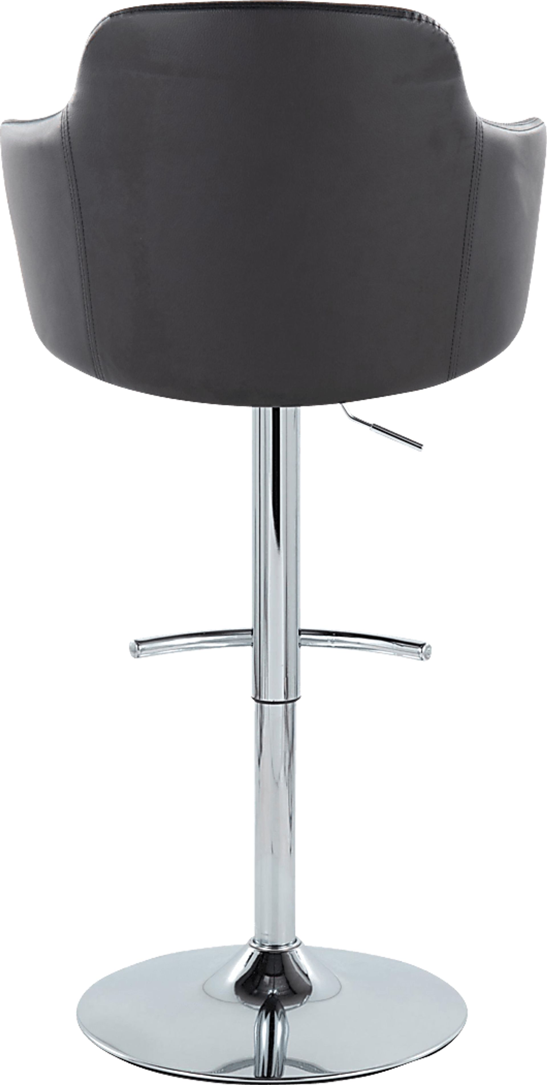 Vitadale IV Black Adjustable Swivel Barstool, Set of 2 - Image 5