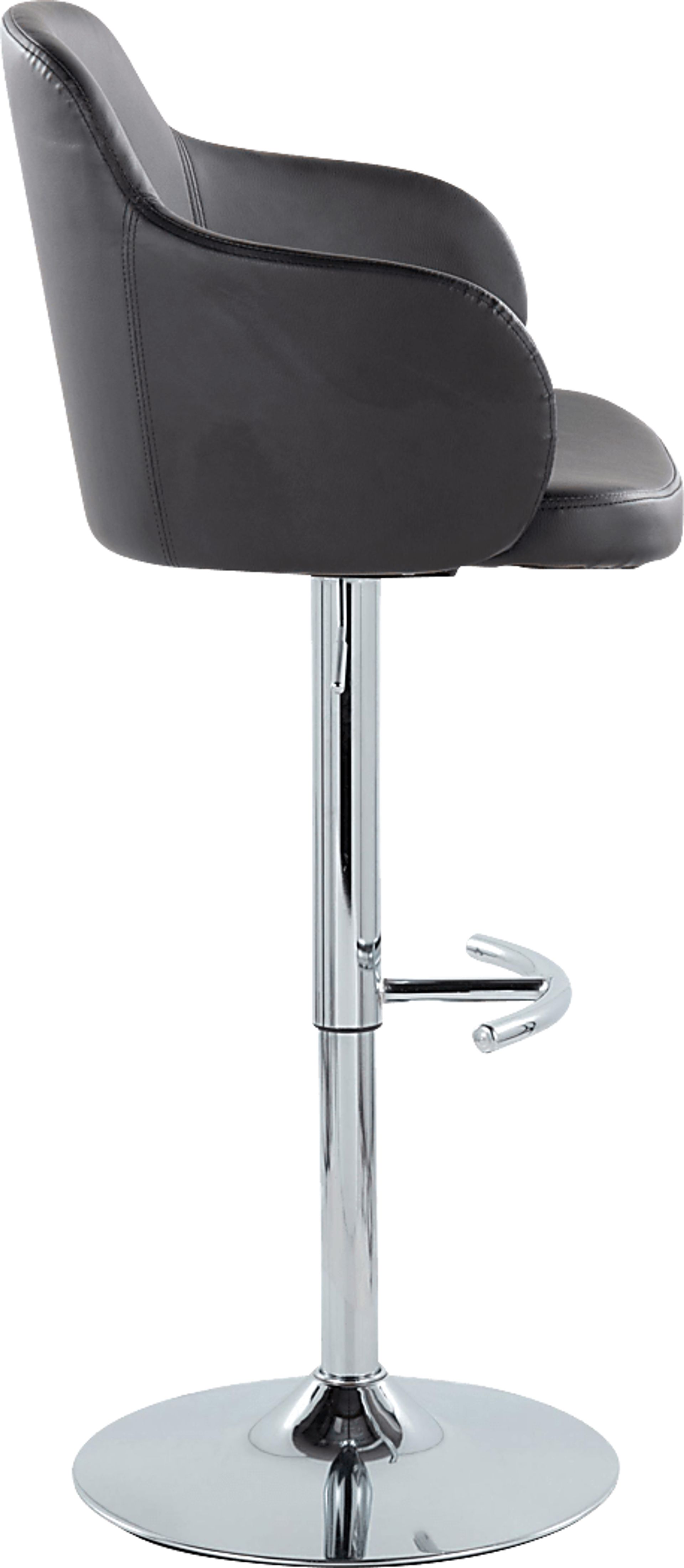 Vitadale IV Black Adjustable Swivel Barstool, Set of 2 - Image 7
