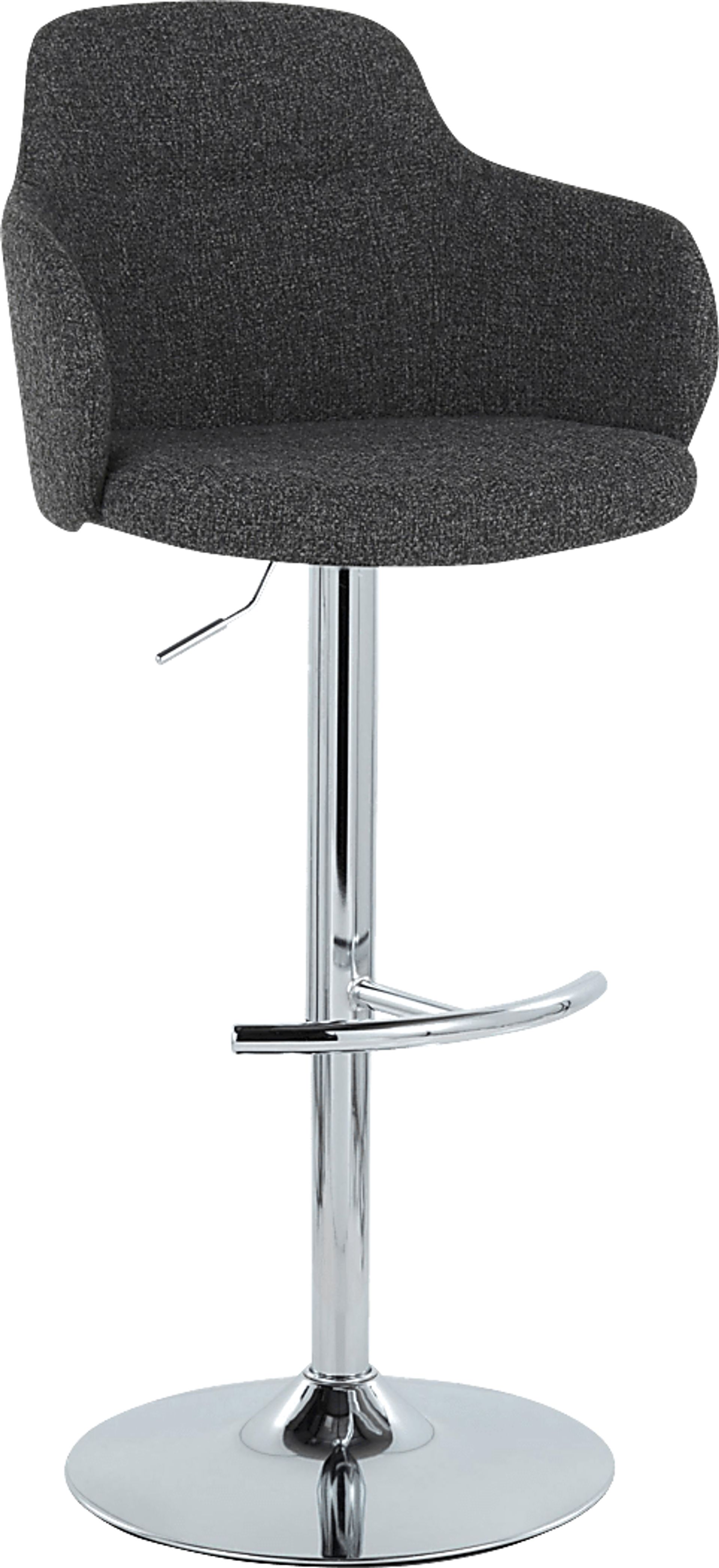 Vitadale IV Dark Gray Adjustable Swivel Barstool, Set of 2 - Image 3