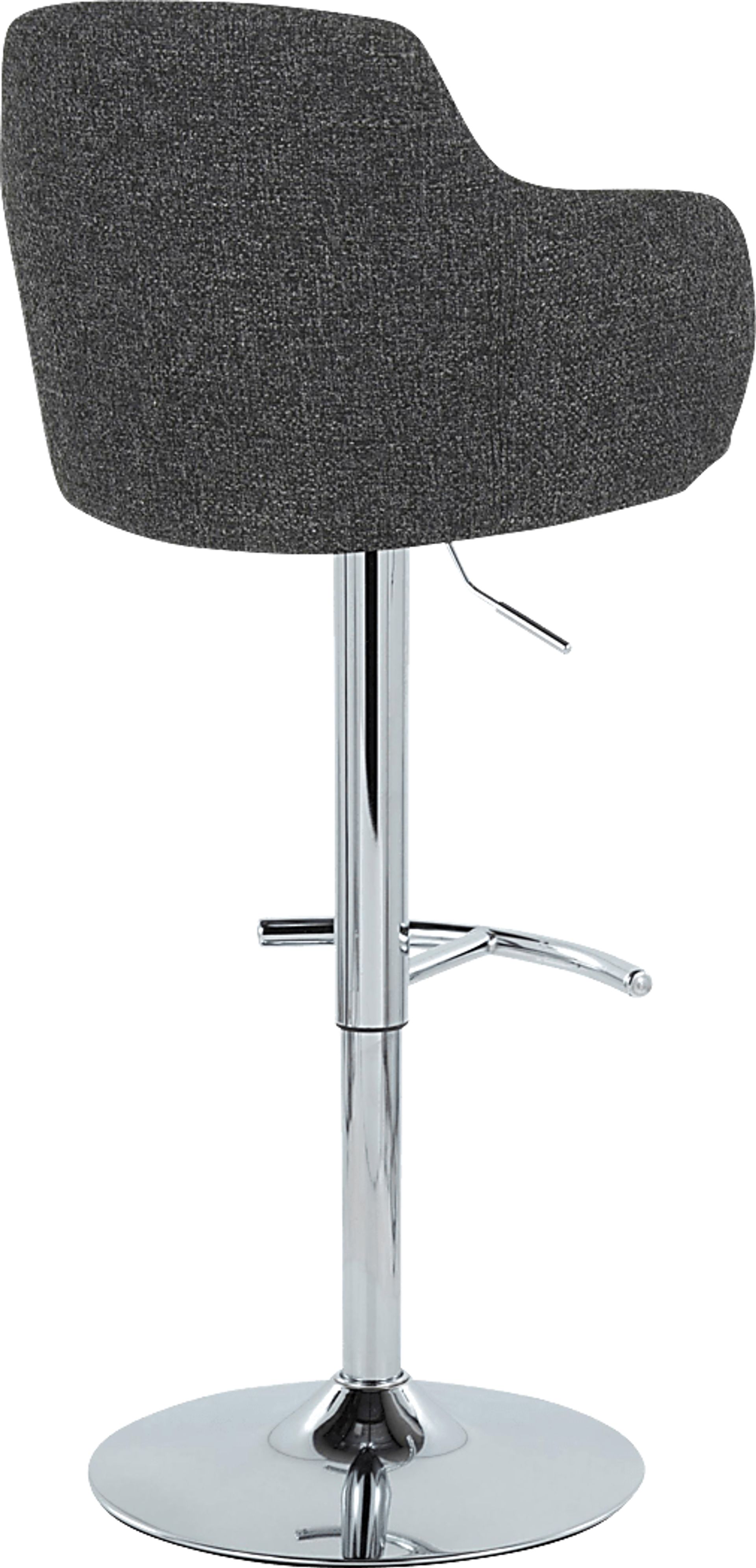 Vitadale IV Dark Gray Adjustable Swivel Barstool, Set of 2 - Image 6