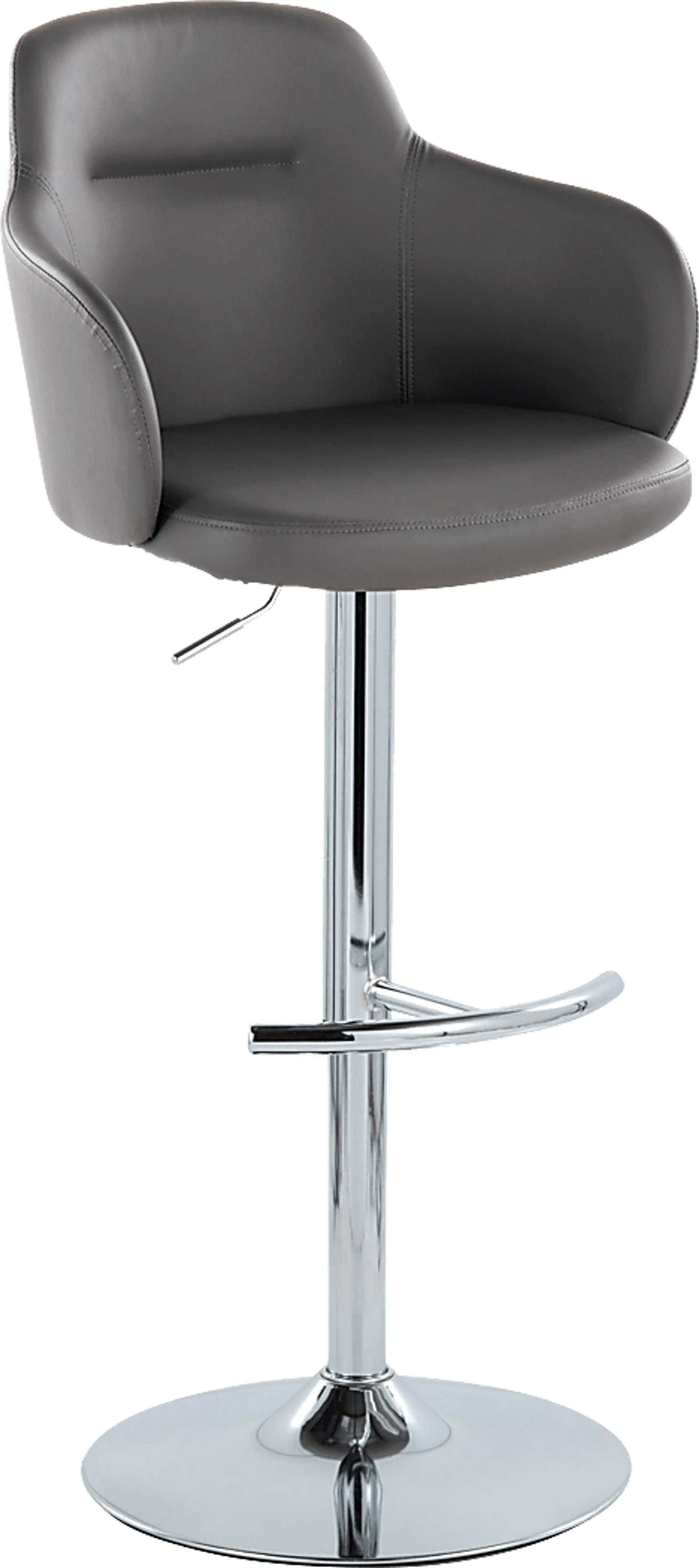 Vitadale IV Gray Adjustable Swivel Barstool, Set of 2 - Image 3