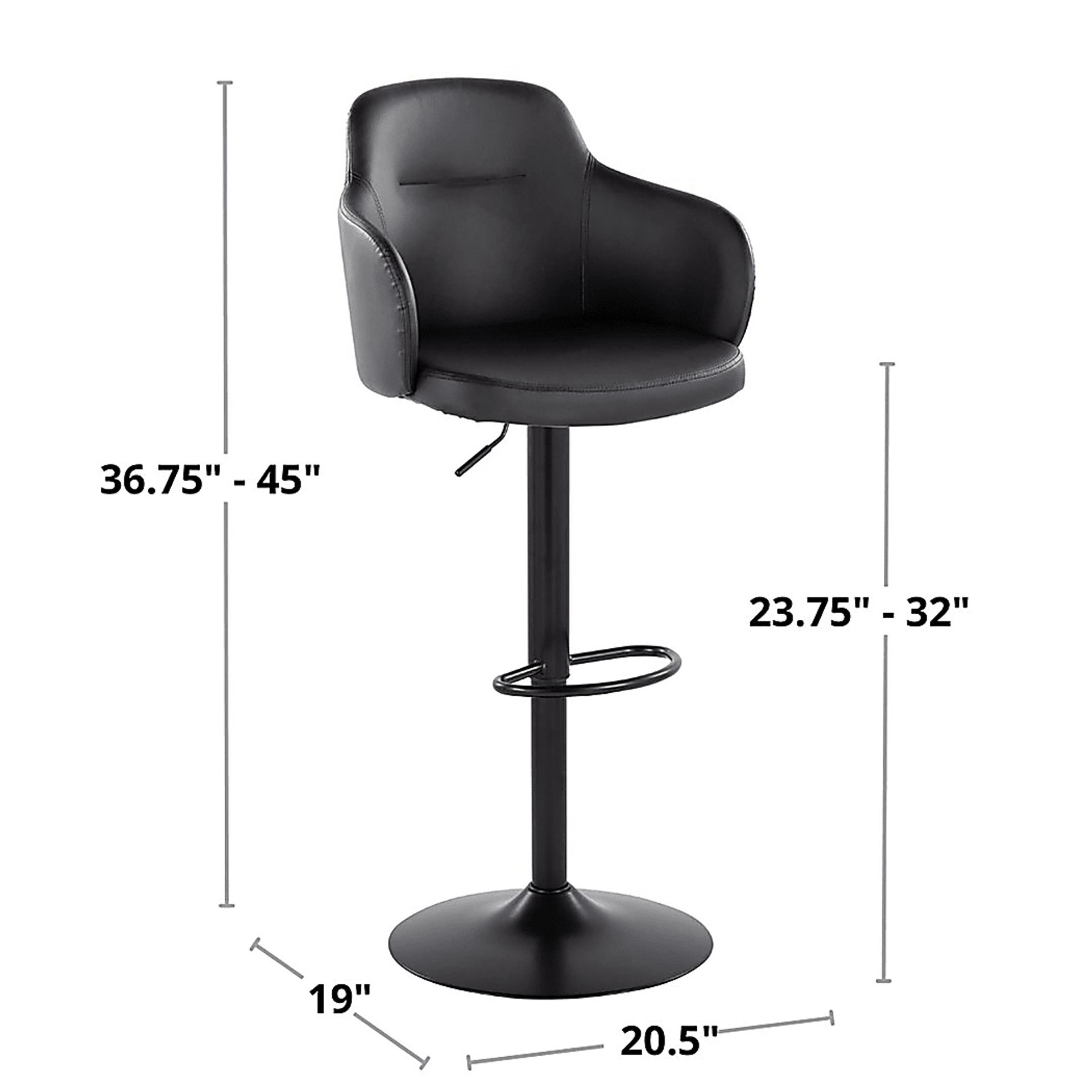 Vitadale VI Gray Adjustable Swivel Barstool, Set of 2 - Image 12