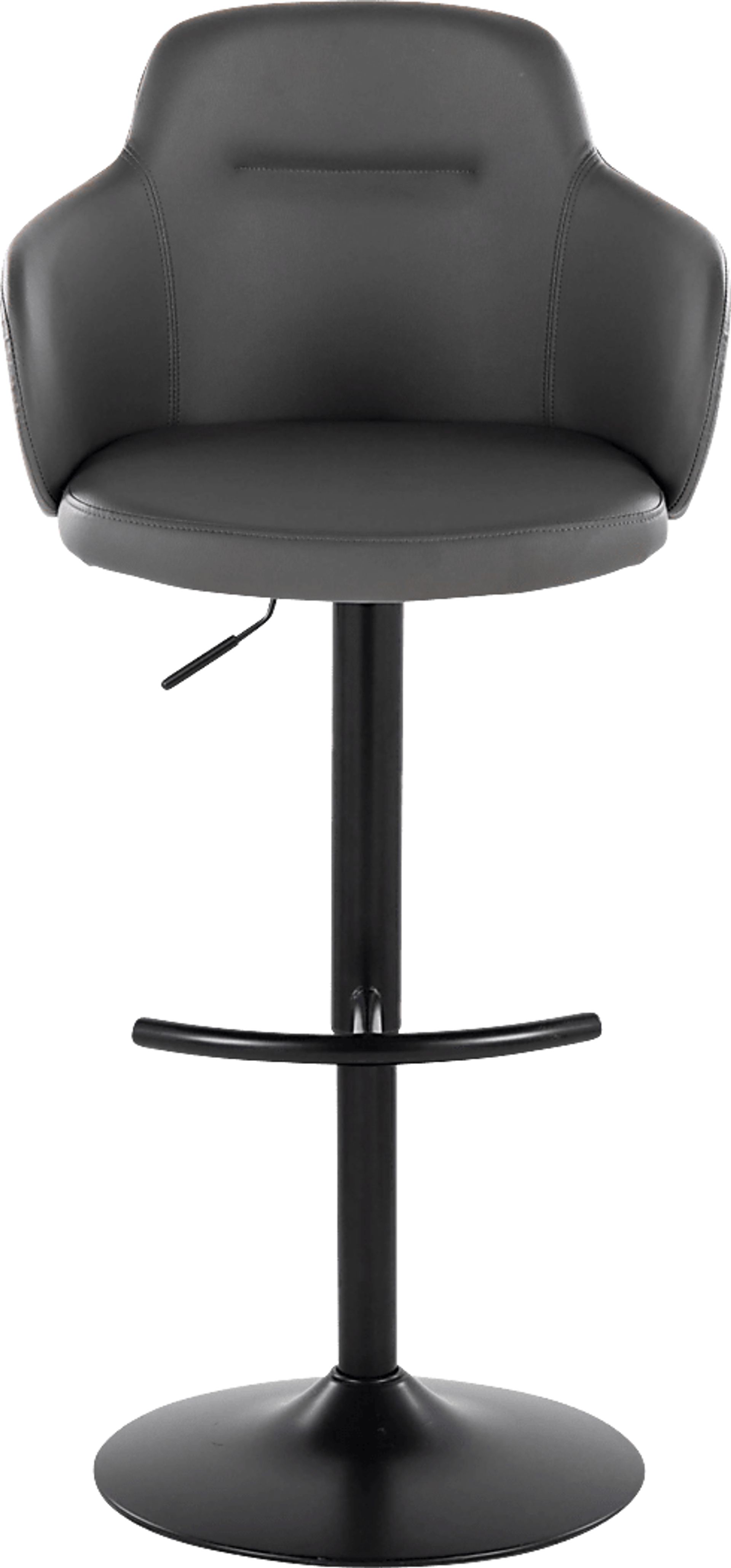 Vitadale VI Gray Adjustable Swivel Barstool, Set of 2 - Image 4