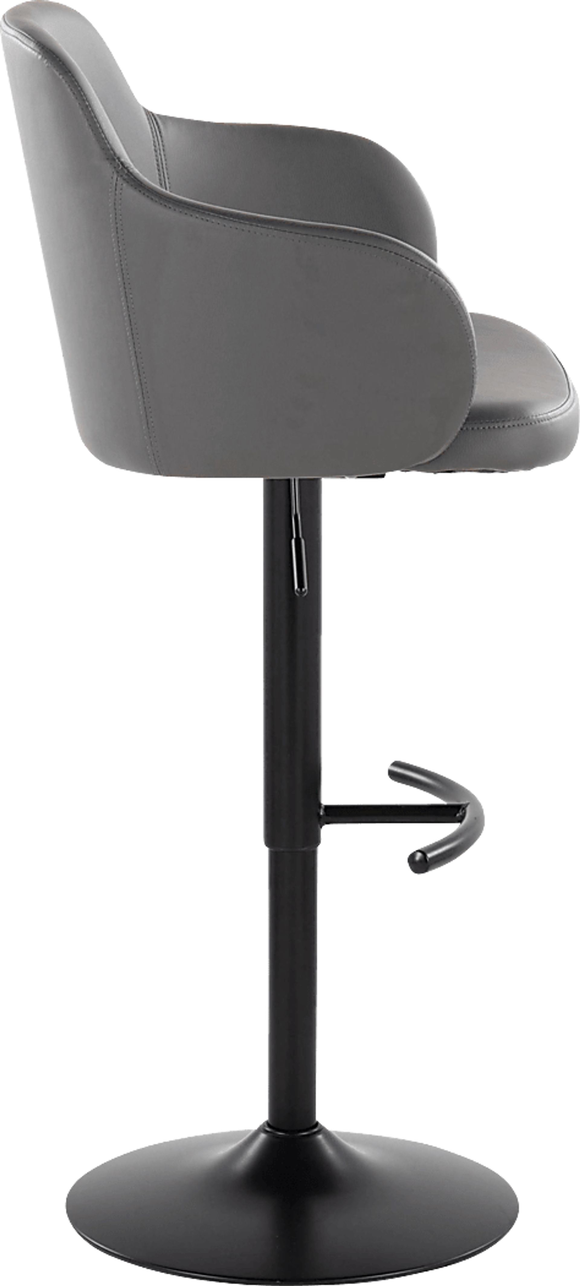 Vitadale VI Gray Adjustable Swivel Barstool, Set of 2 - Image 7