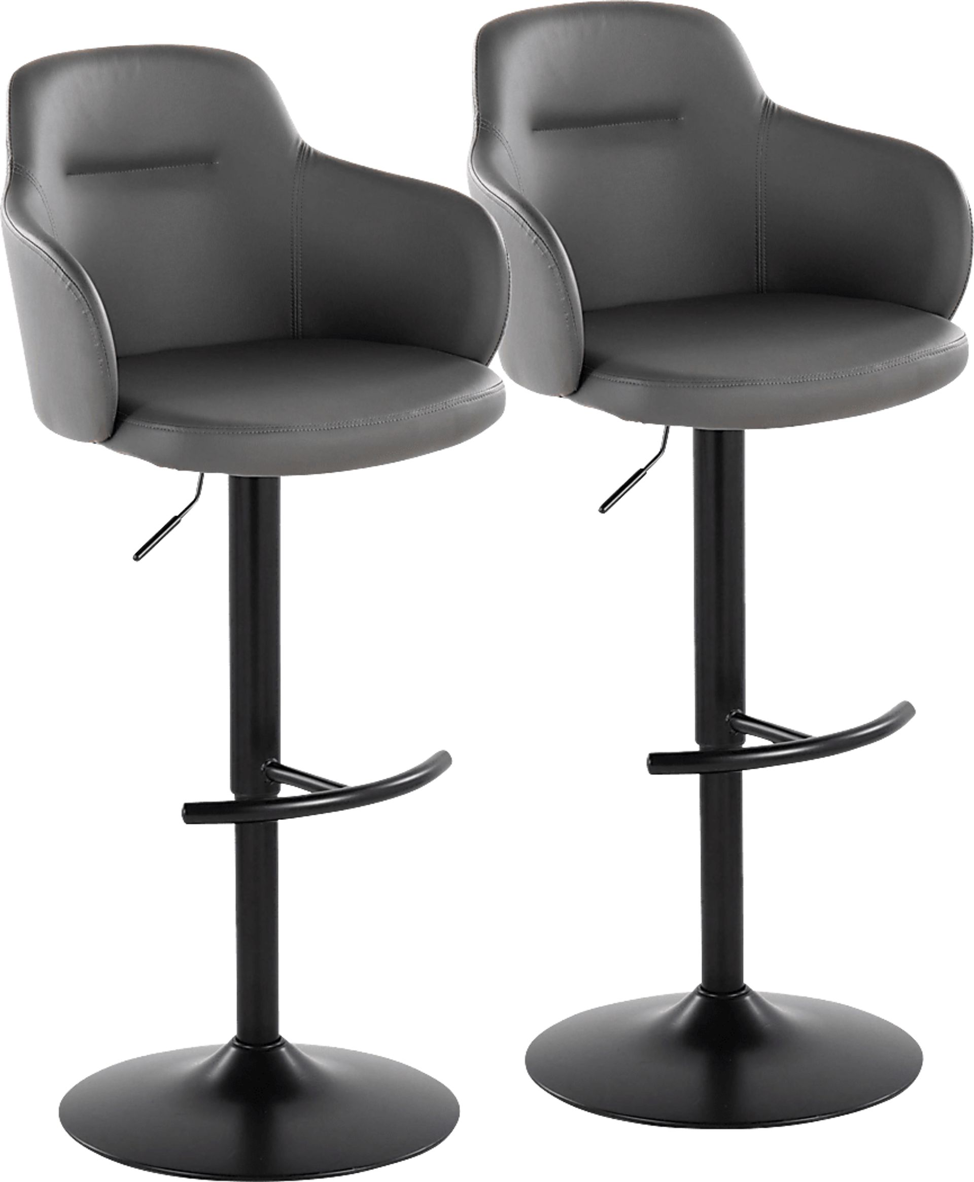Vitadale VI Gray Adjustable Swivel Barstool, Set of 2 - Image 1
