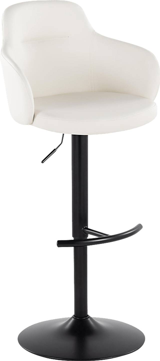 Vitadale VI White Adjustable Swivel Barstool, Set of 2 - Thumbnail - Image 3