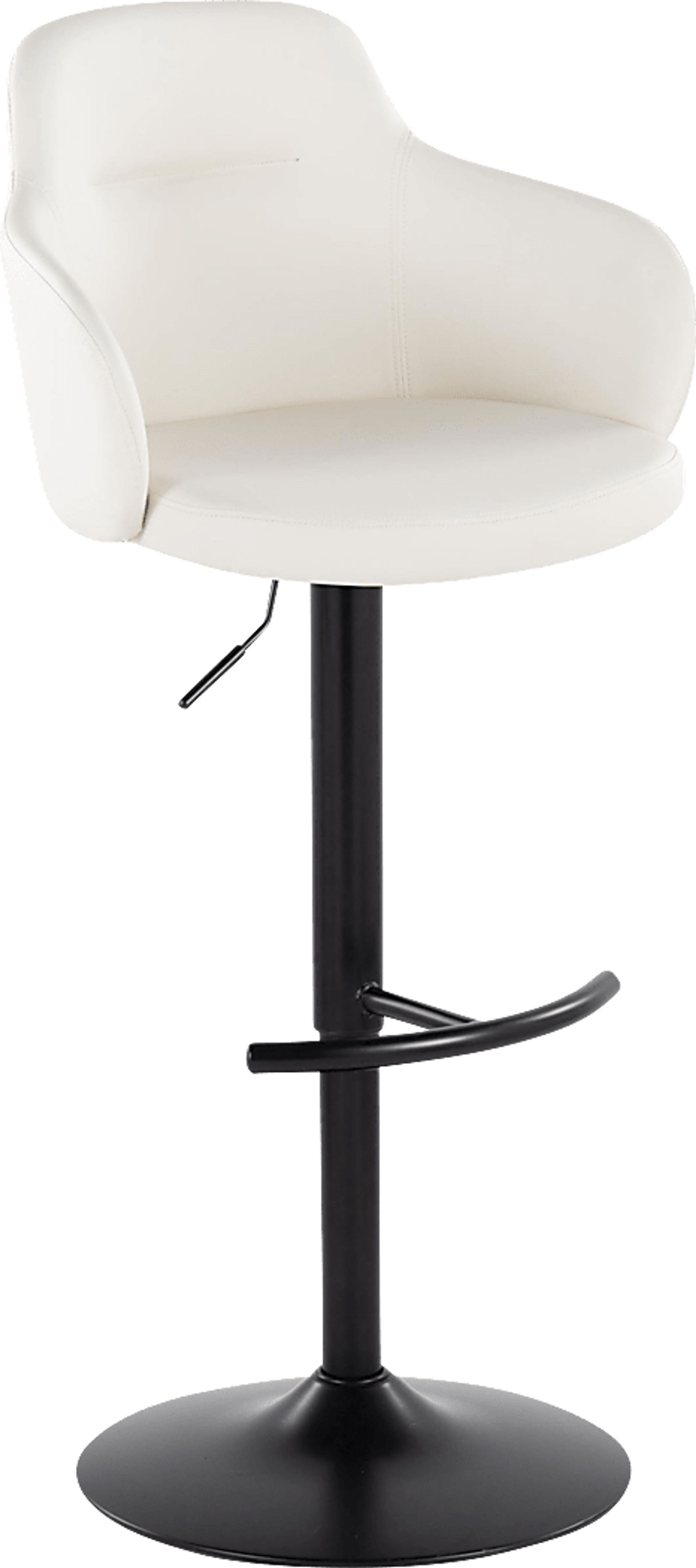 Vitadale VI White Adjustable Swivel Barstool, Set of 2 - Image 3