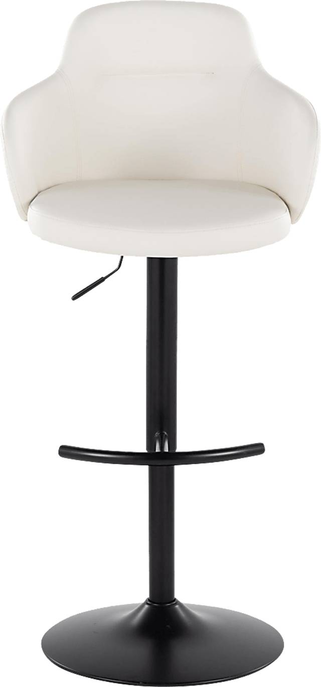 Vitadale VI White Adjustable Swivel Barstool, Set of 2 - Thumbnail - Image 4